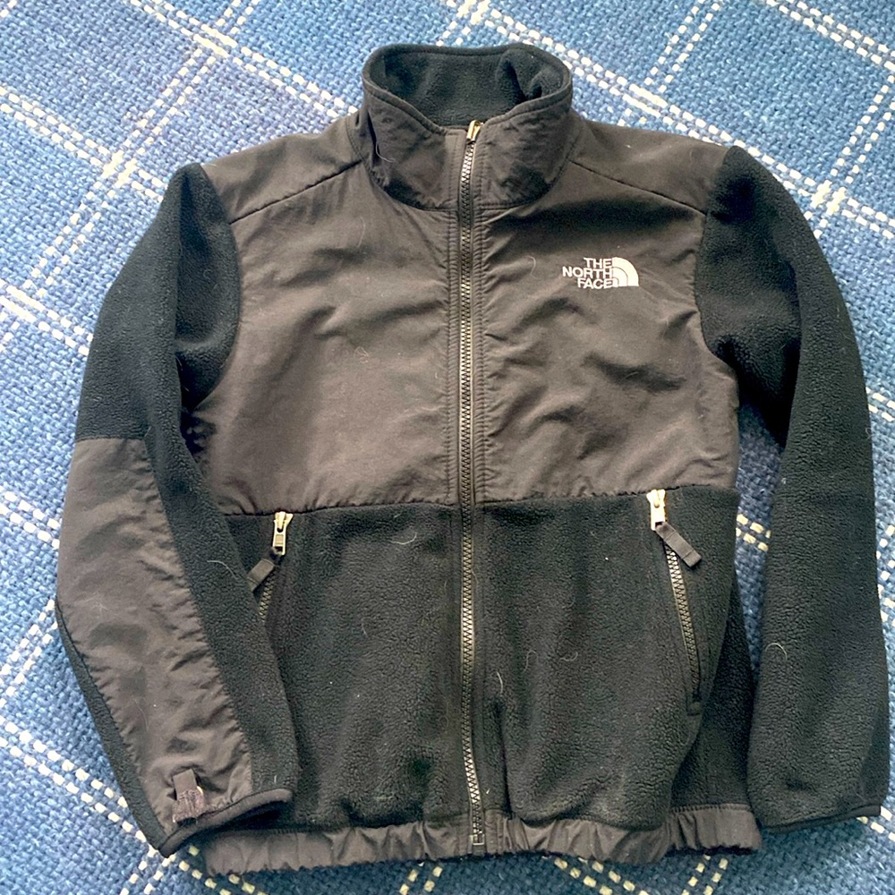 North face black fleece jacket youth small